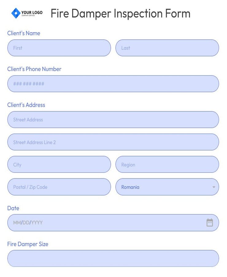 fire damper inspection form