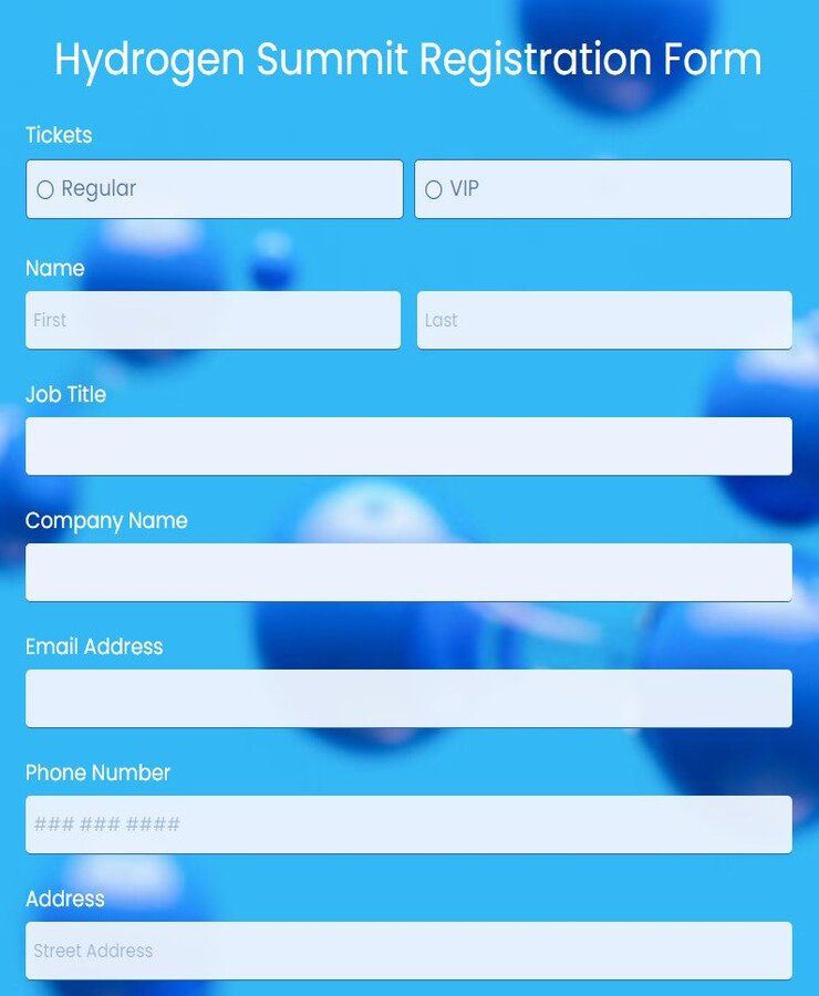 hydrogen summit registration form
