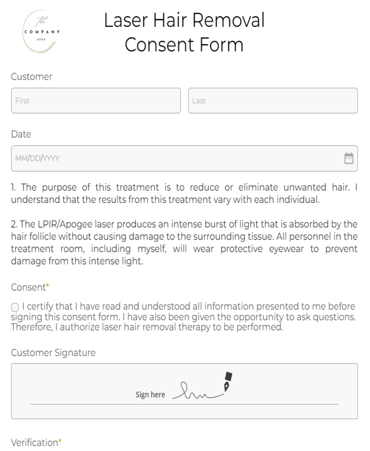 laser hair removal consent form