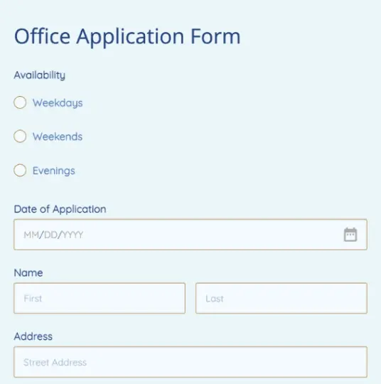 <strong>Office Application Form</strong>