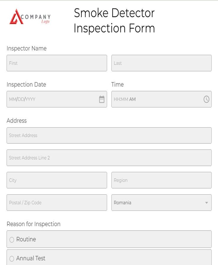smoke detector inspection form