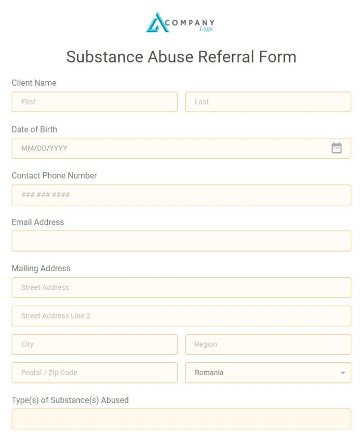 substance abuse referral form