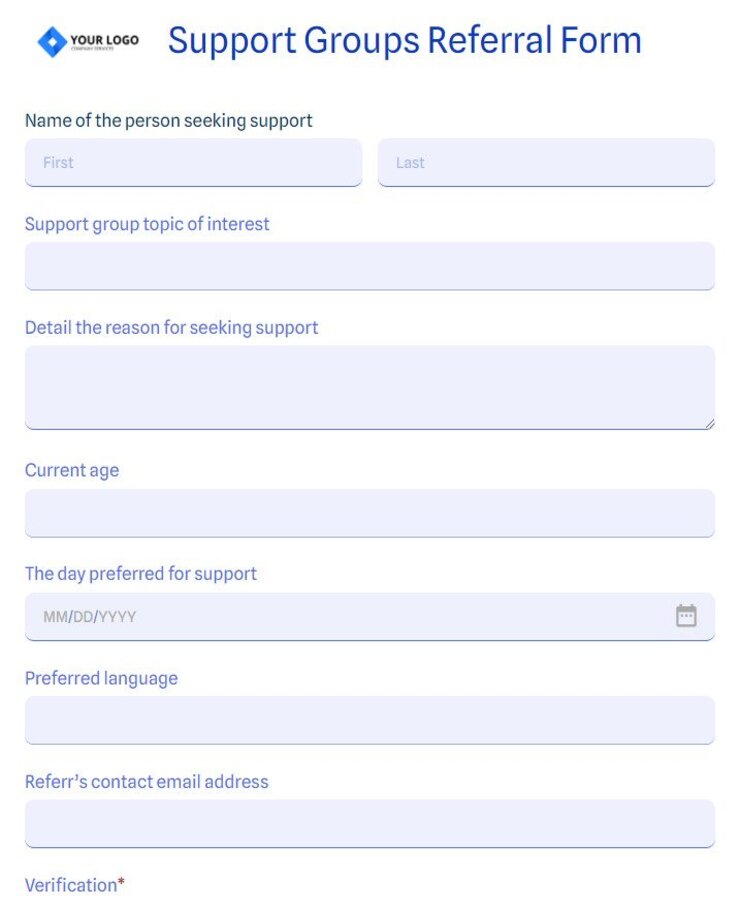 support groups referral form