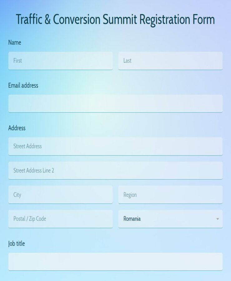traffic and conversion summit registration form
