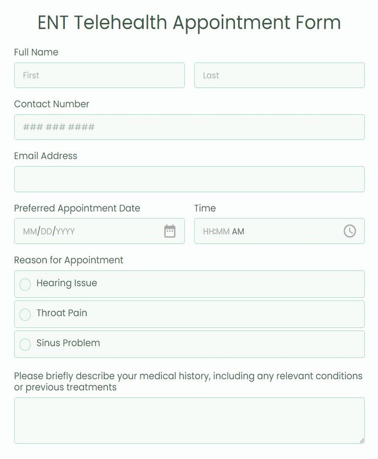 ent telehealth appointment form