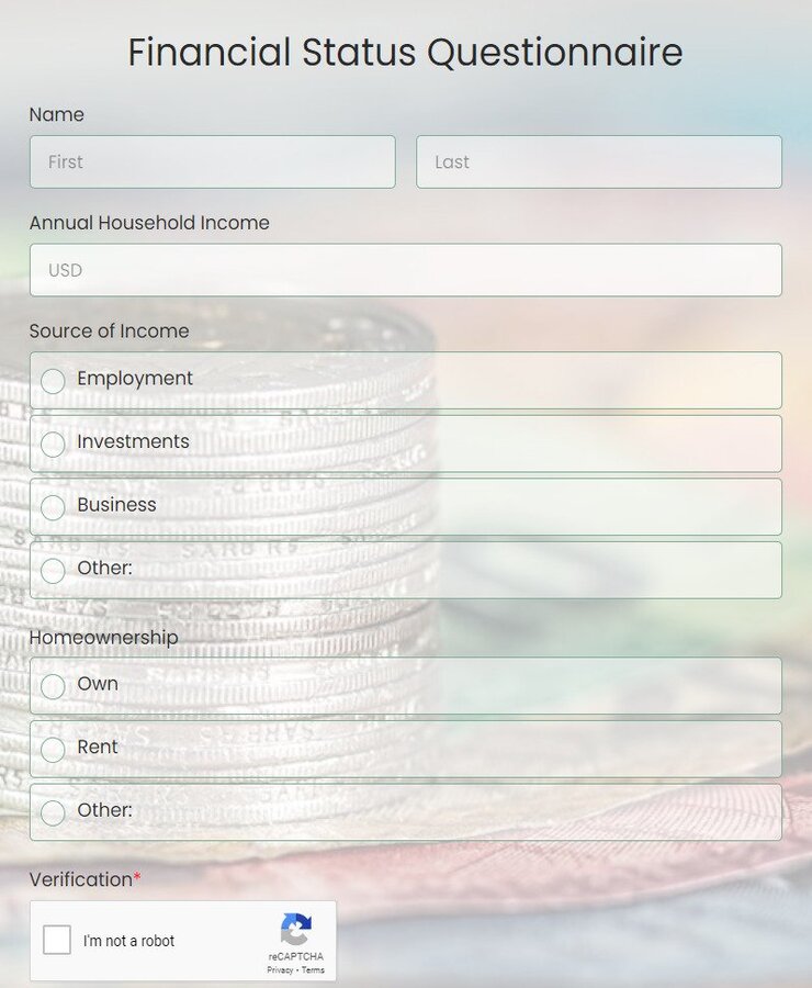 financial status questionnaire