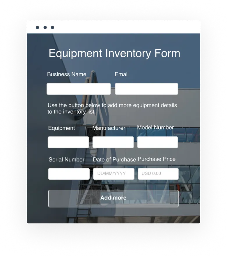 Manufacturing Form Template