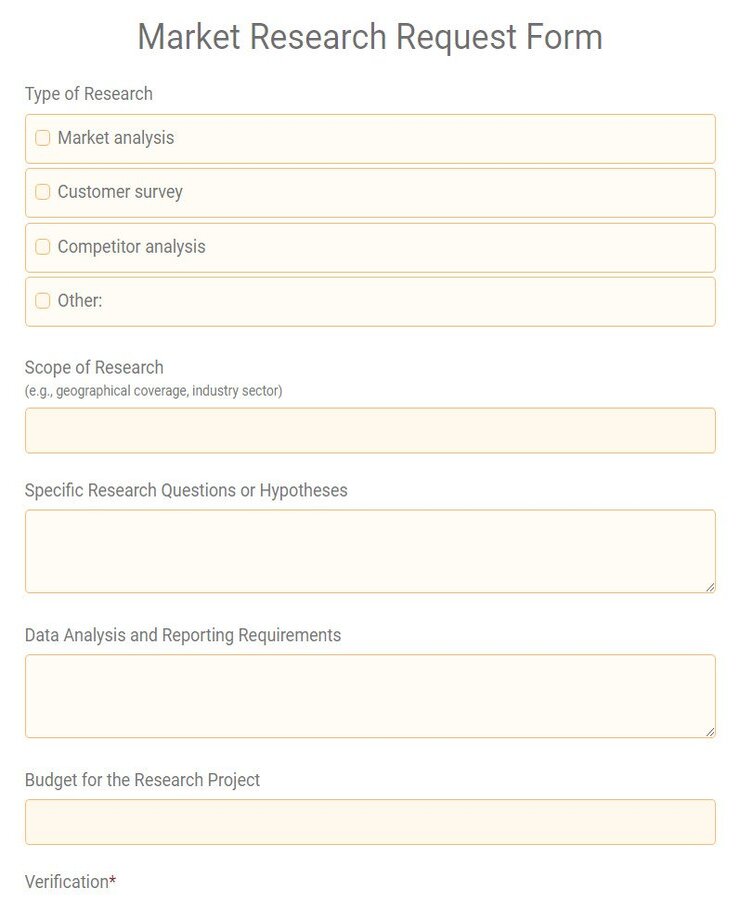 market research request form