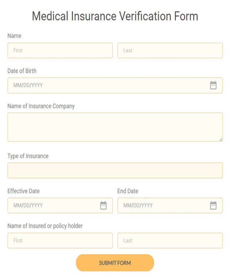 medical insurance verification form