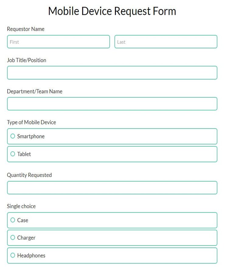 mobile device request form