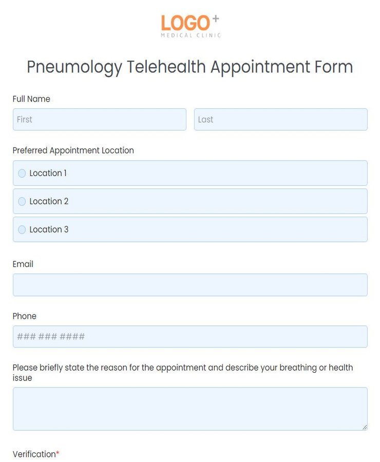 pneumology telehealth appointment form