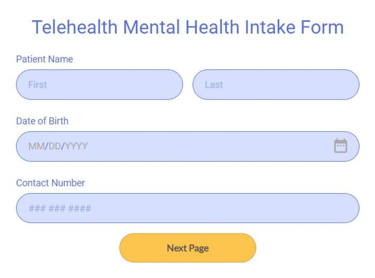 telehealth mental health intake form