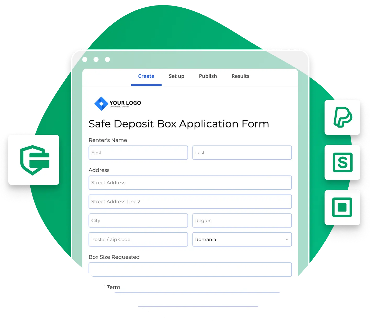 Image showing a Safe Deposit Box Application Form Template