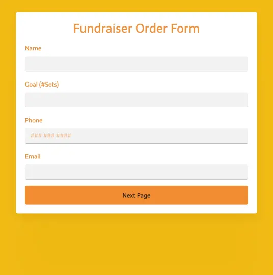 Fundraiser Order Form