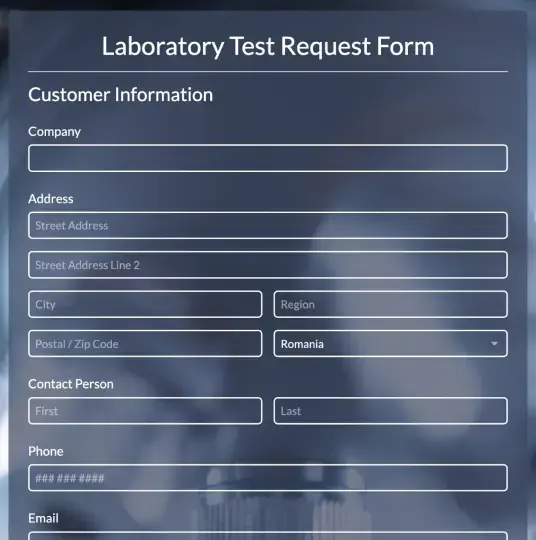 Laboratory Test Request Form  