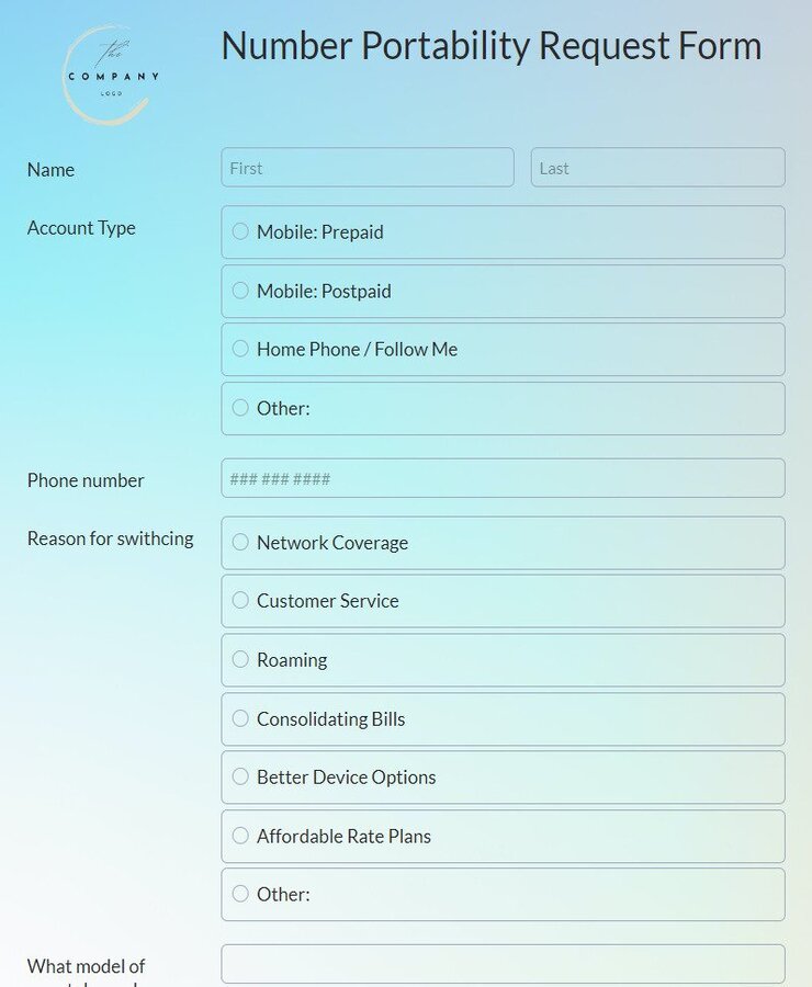 number portability request form