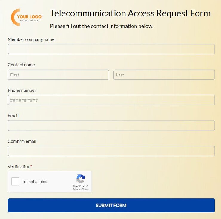 telecommunication access request form
