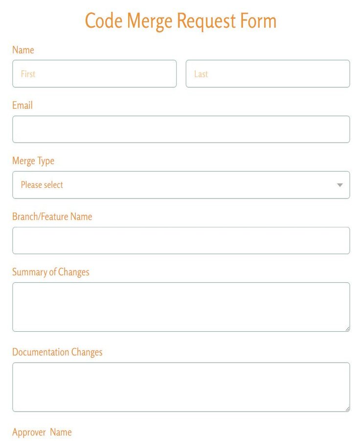 code merge request form