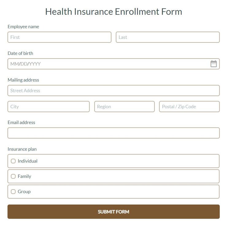 health insurance enrollement form