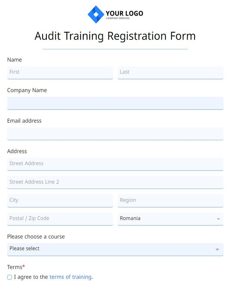 audit training registration form