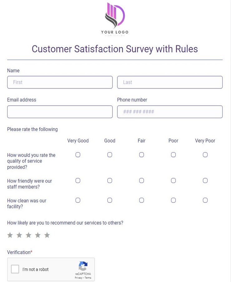 customer satisfaction survey with rules