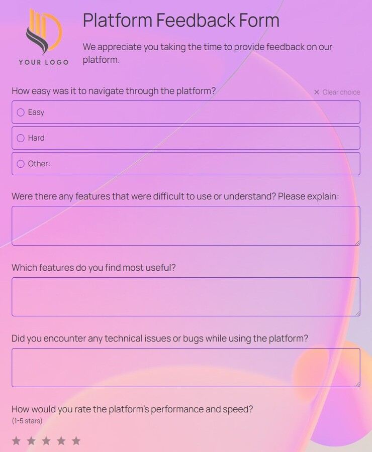 platform feedback form