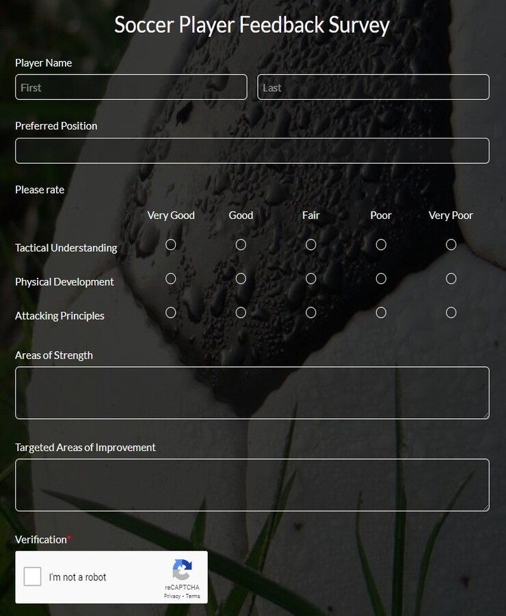 soccer player feedback survey