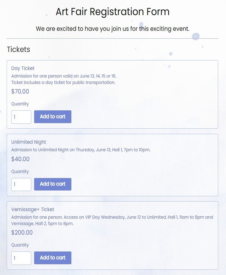 art fair registration form