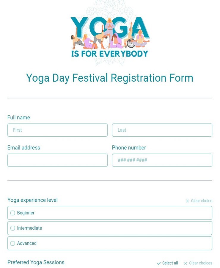 yoga day festival registration form