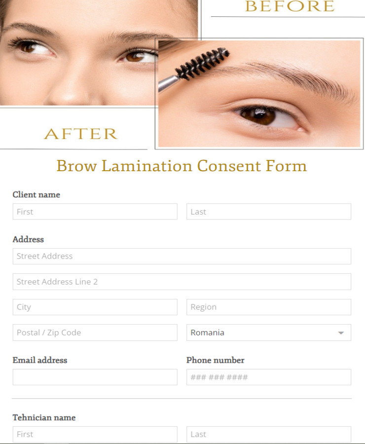 Brow Lamination Consent Form