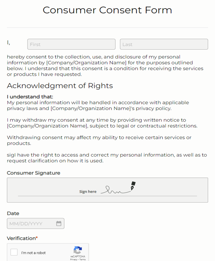 Consumer Consent Form