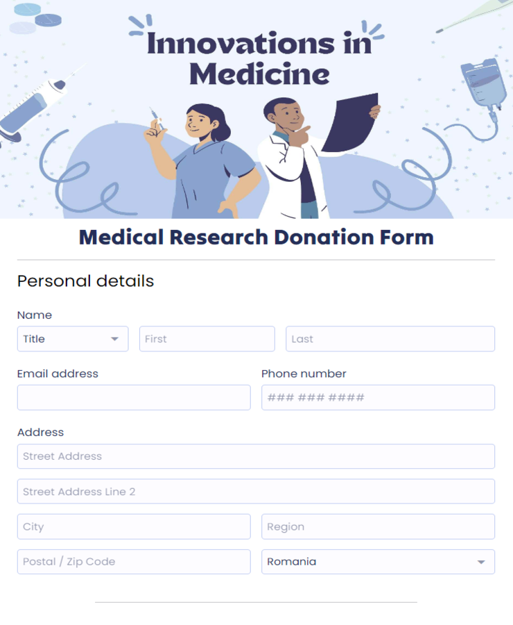 Medical Research Donation Form