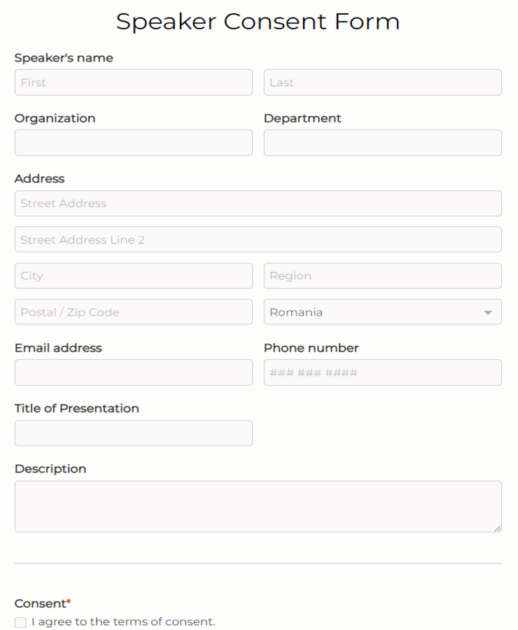 Speaker Consent Form