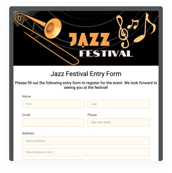 Jazz Festival Entry Form