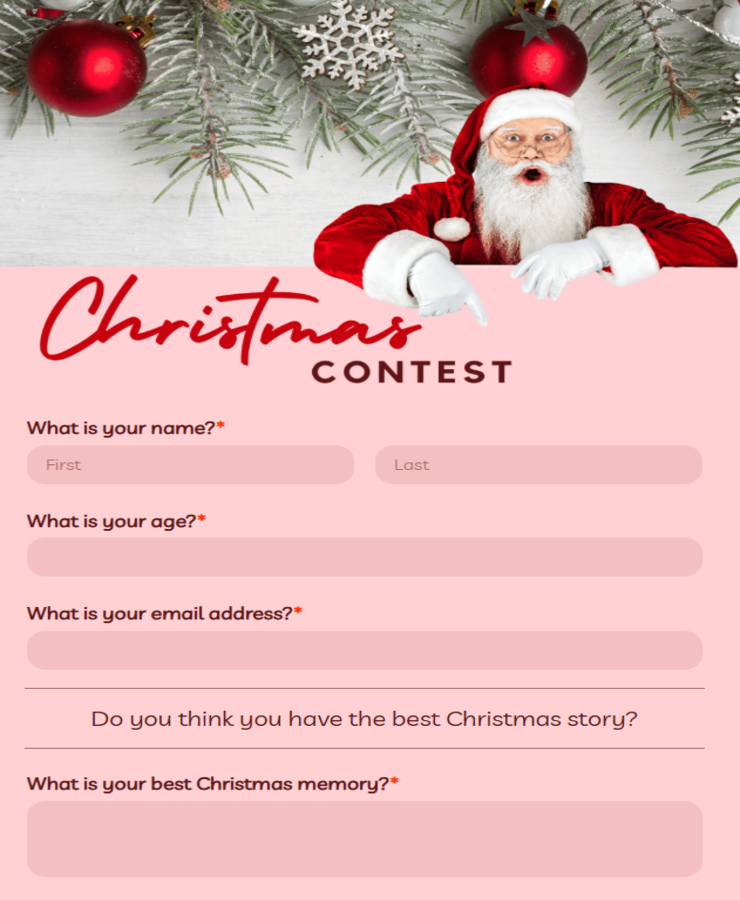 Christmas Story Contest Form Template