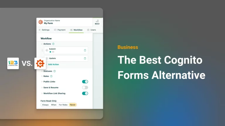 Form template with the title Best Cognito Forms Alternative
