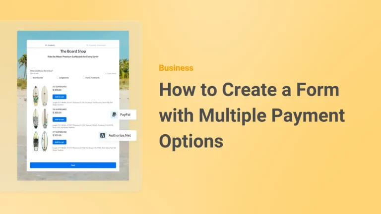 How to Create a Form with Multiple Payment Options