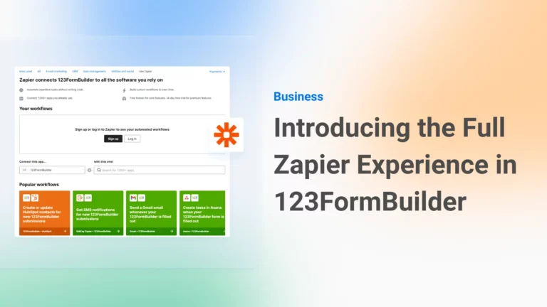 Introducing the Full Zapier Experience in 123FormBuilder