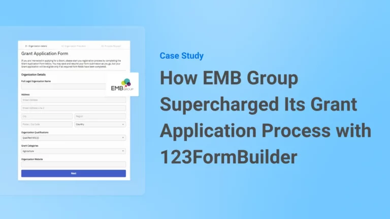 How EMB Group Supercharged Its Grant Application Process with 123FormBuilder