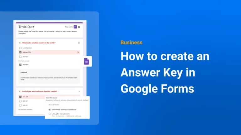 How to create an Answer Key in Google Forms