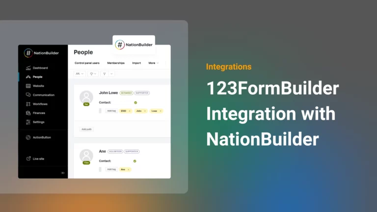 123FormBuilder Integration with NationBuilder  