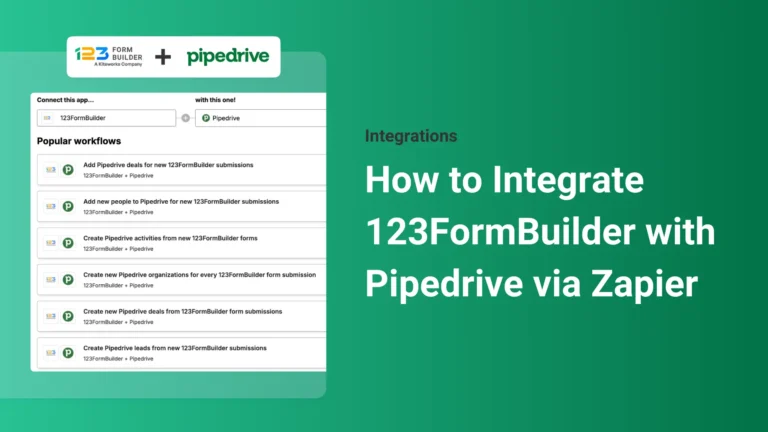 How to Integrate 123FormBuilder with Pipedrive via Zapier